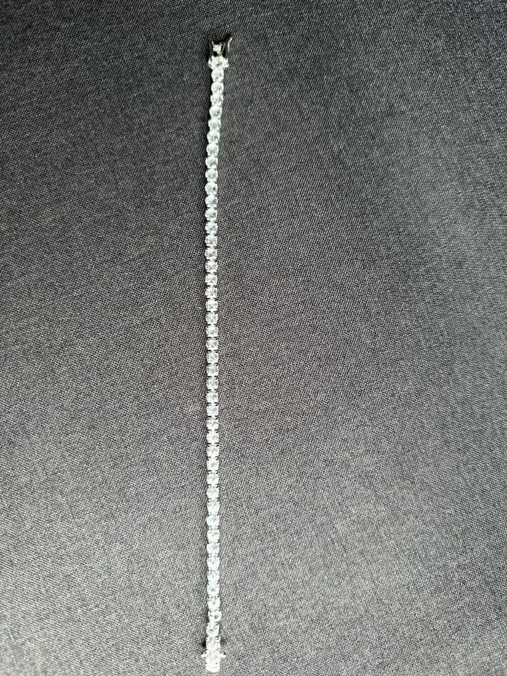8” Clear Stone Tennis Bracelet Silver Tone Double Safety Clasp